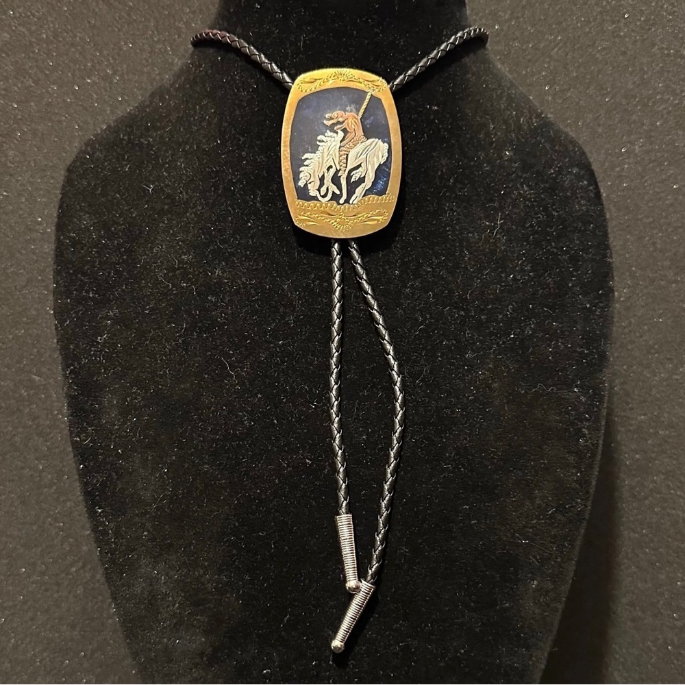 Handcrafted German Silver Bolo Tie with Black Cord